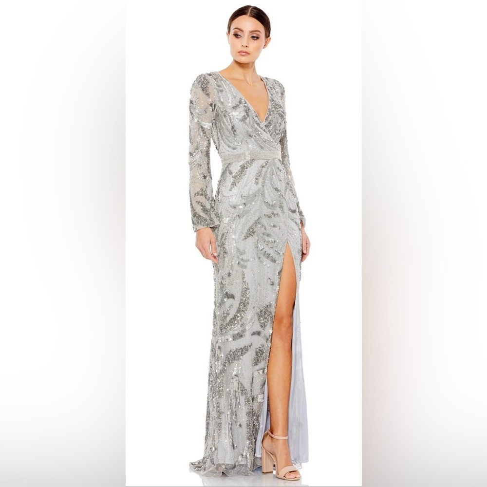 Mac Duggal 5222 Long cut out Sleeve Formal Dress Sz 12